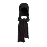 Black Knitted Hat-Scarf