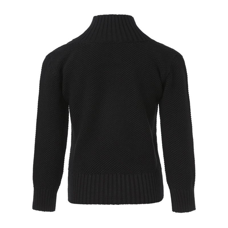 Gestrickter schwarzer Pullover