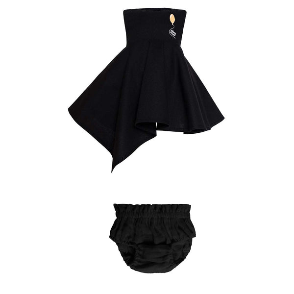 Set aus schwarzem Babykleid und Pumphose