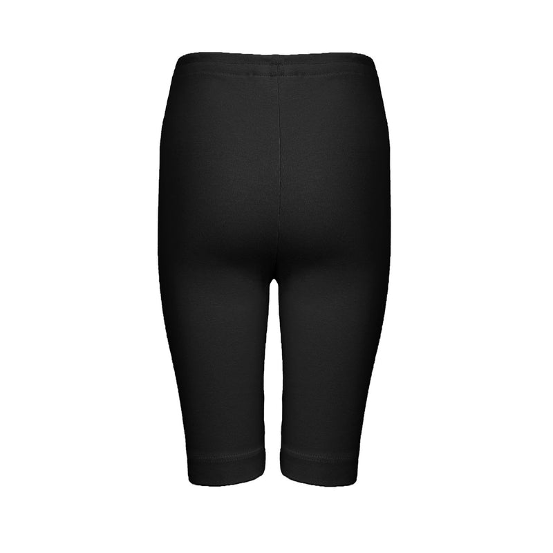 Black Rib Jersey Biker Shorts