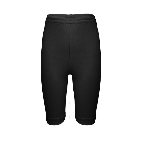 Schwarze Biker-Shorts aus geripptem Jersey