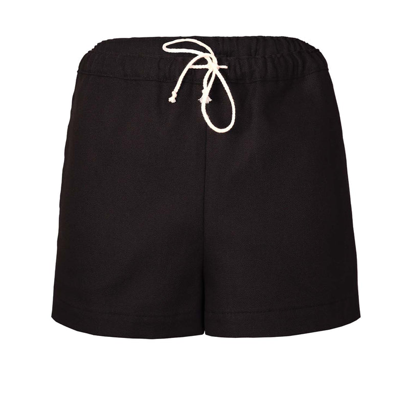 Black Canvas Mini Shorts