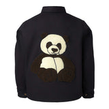 Black Shirt with Panda Embroidery
