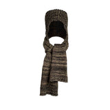 Black and Yellow Knitted Hat-Scarf