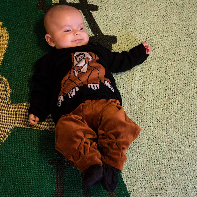 Copper Velvet Baby Pants with Hand Smock