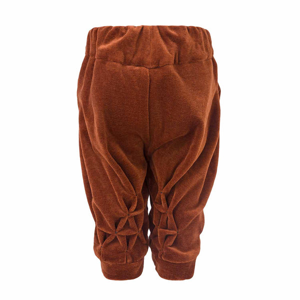 Copper Velvet Baby Pants with Hand Smock
