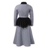 Graues Fleece-Bustle-Kleid