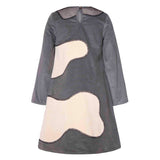 A-Linien-Kleid aus grauem Samt