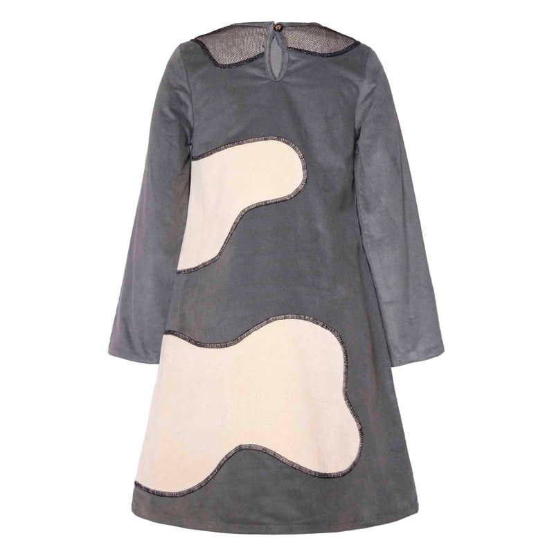 A-Linien-Kleid aus grauem Samt