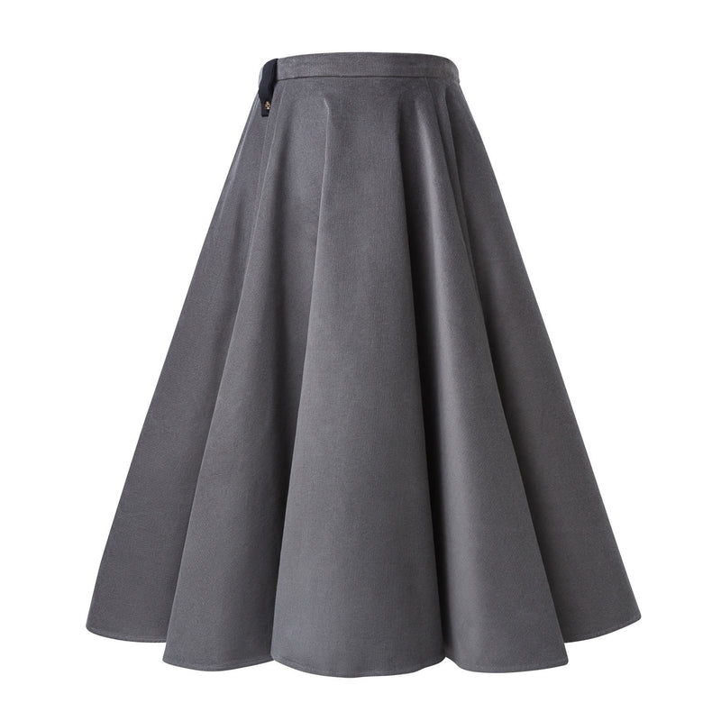 Grey Corduroy Full Circle Skirt