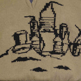 Khaki Sweater with Beach Castle