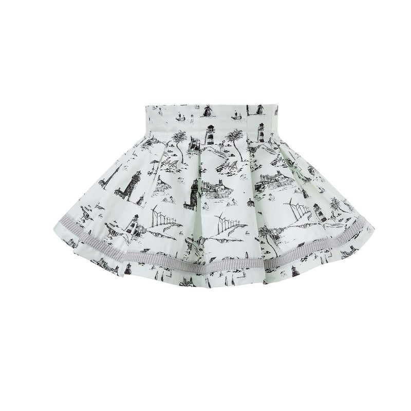 Pleated Mini Skirt with Print