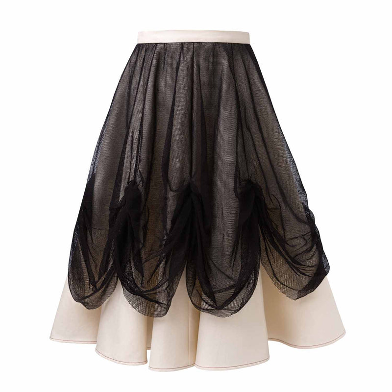 Off-white Maxi Skirt with Tulle