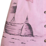 Hand-Painted Pink Safari Dress for Girls Limited Edition, GOTS