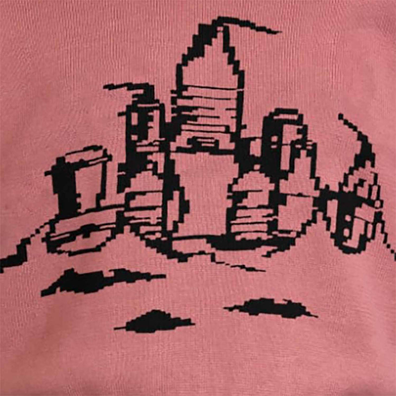 Pink Knitted Top with Beach Castle