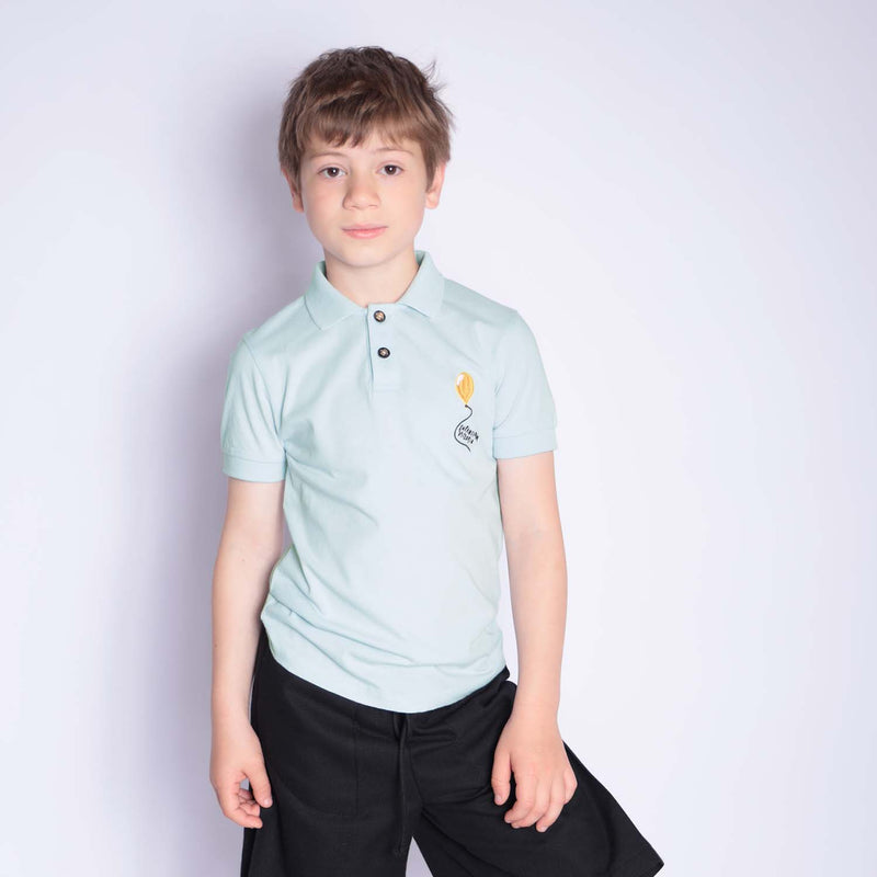 Mintgrünes Poloshirt für Mädchen und Jungen