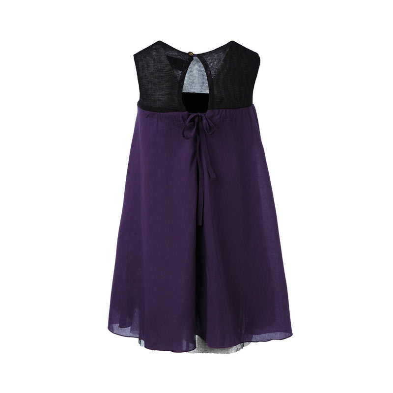 Purple Baby Doll Dress with Black Mesh Lining