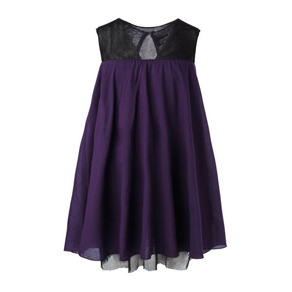 Purple Baby Doll Dress with Black Mesh Lining