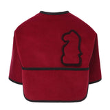 Red Corduroy Bib with Sleeves