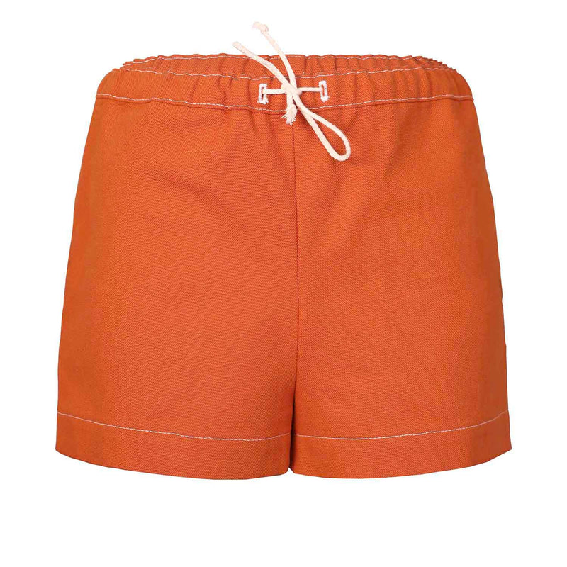 Mini-Shorts aus Leinen in Terrakotta