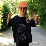 Hand-Painted Oversized Black T-Shirt Limited Edition