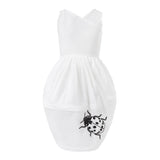 White Dress with Ladybug Hand Embroidery