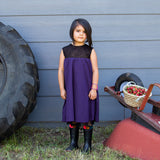 Lila Babydoll-Kleid mit Mesh-Futter