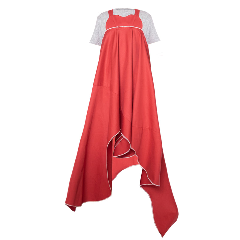 Rotes Zero-Waste-Kleid
