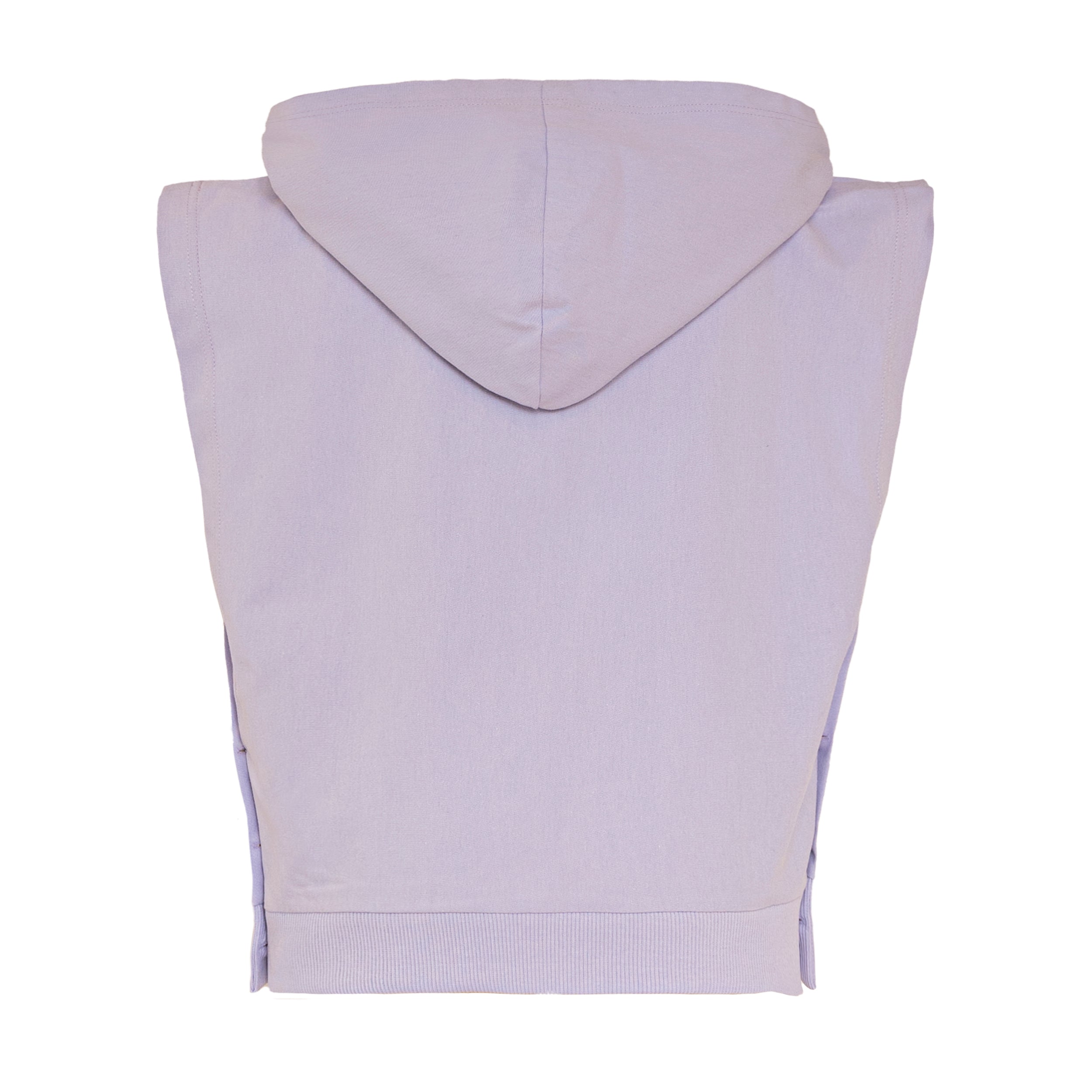 Kids Lilac Sleeveless Hoodie with Embroidery